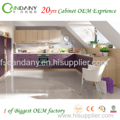 Foshan candany lacquer kitchen cabinet with high gloss lacquer door