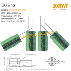 LKJ Series 105C 4000 ~ 10000 Hours Capacitors Radial Aluminium Electrolytic Capacitors for Smart Power Meter RoHS