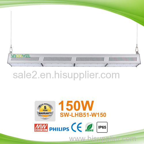 Factory price 150W 130lm/w new design 3030 aluminum LED LINEAR HIGH BAY with Mean Well
