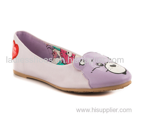 good quality sweet cartoon women fashion flat dress shoe with bear printed