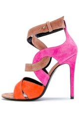 Faux suede multi strap sandals