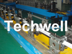 High Quality PU Foam Rolling Door Slat Roll Forming Machine With Flying Saw Tracking Cut