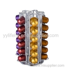 Metal Rotative Nespresso Coffee Pod Holder for 36 Nespresso Pods