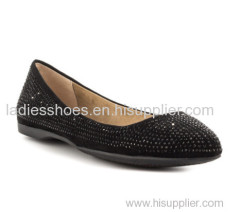 women flat propose easy slip on dress shoe with rhinestore