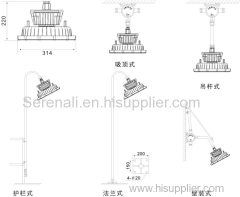 Ceiling Glass Cover maintenance-free explosion-proof lamp