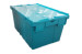 Plastic Nesting Crate with Lid in Light Blue