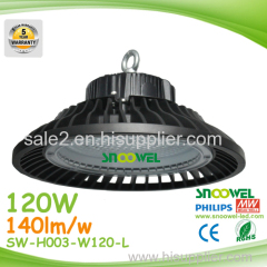 140LM/W 5 Years Warranty IP65 150w UFO Led High Bay Lights With 90degree PC Lens