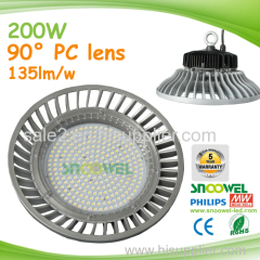 140LM/W 5 Years Warranty IP65 150w UFO Led High Bay Lights With 90degree PC Lens