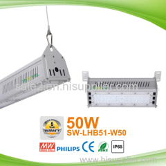 Better price 50W 120lm/w LED linear high bay light with different beam angles