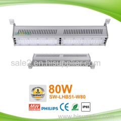 Warehouse lighting 120w 120lm/w IP65 energy saving LED linear high bay light with Mean Well