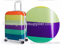 Korean style beautiful pringting PC travel trolley luggage bag/spinner hard shell luggage