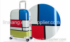 Korean style beautiful pringting PC travel trolley luggage bag/spinner hard shell luggage