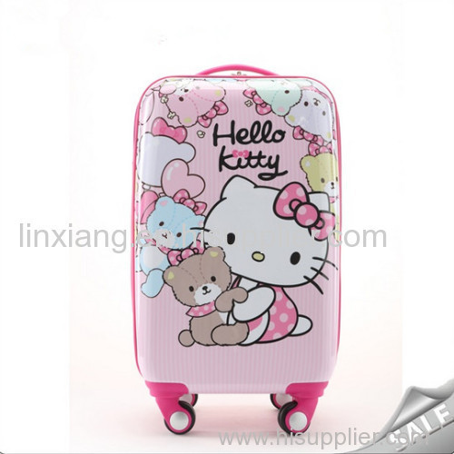 Kitty Pink Zipper Suitcase Girl Kids Hard Shell Luggages
