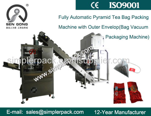 Pyramid Darjeeling Tea Bag Vacuum Packaging Machine with Outer Envelope