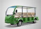 Green Color 11 Seats Electric Sightseeing Bus 72V Battery 5 KW Motor Power