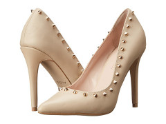 Studded pointy toe high heel party shoes