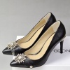 Sunflower rhinestone high heel ladies shoes