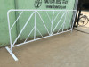 White powder coated portable crowd control barrier and pedestrian metal barrier