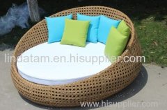 outdoor wicker sun lounger