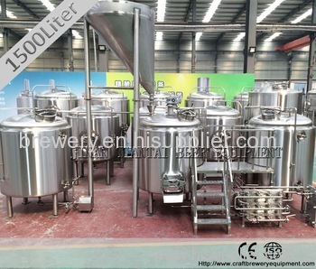 1500 L craft stainless steel beer brewing system cost
