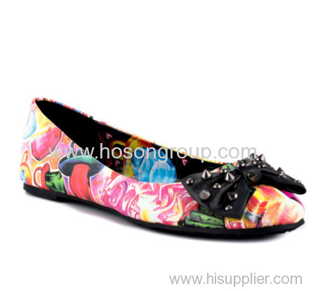 colorful printed pull on women fashion ladies shoe