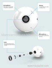 2016 New hidden Special Features 360 degree light bulb fisheye ip camera WIFI support sd card 128g max 2 way audio