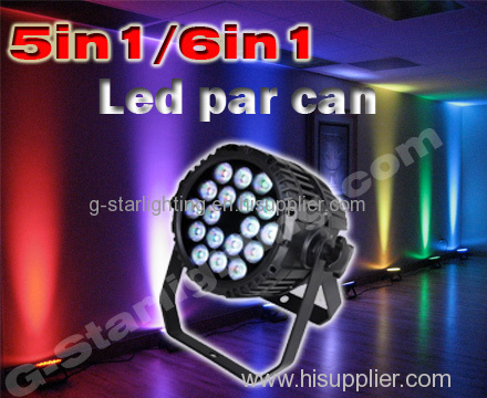 5 in 1 18X12W leds par can/Outdoor light/led par lights/led stage lighting/ led floodlight/led par lights