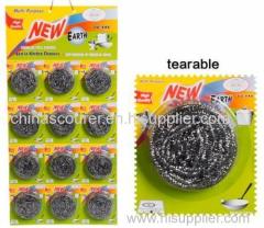 one silk technology best selling consumer tearable stainless steel scourer for dish washing in your kitchen room cleanin