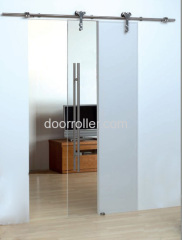 200kg loading stainless steel glass sliding barn door roller track