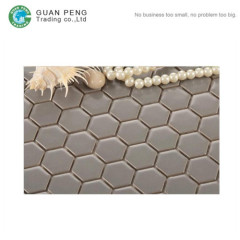 Bathroom Floor Tiles Black And White Design Ceramic Glazed Hexagon Mosaic Tile