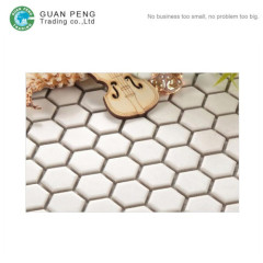 Bathroom Floor Tiles Black And White Design Ceramic Glazed Hexagon Mosaic Tile