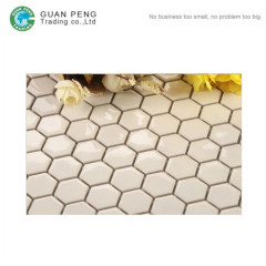Bathroom Floor Tiles Black And White Design Ceramic Glazed Hexagon Mosaic Tile