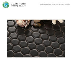 Bathroom Floor Tiles Black And White Design Ceramic Glazed Hexagon Mosaic Tile