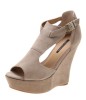 Peep toe ankle strap ladies wedge heel sandals