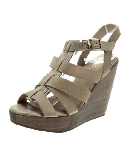 Ladies leather wedge heel dress sandals