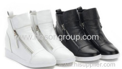 White or Black color fashion women casual shoe with zipper