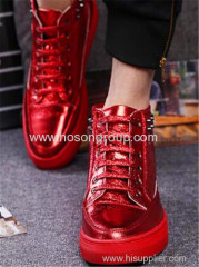 women shining lace up solid color casual shoe with studs