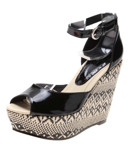 Braided wedge heel peep toe single sole sandals