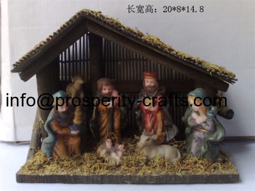 Poly resin Nativity set