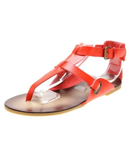 Ladies clip toe flat heel sandals