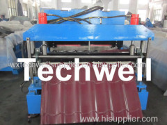 Color Steel Glazed Tile Roll Forming Equipment 5.5 Kw Main Motor Power With PLC Screen Control