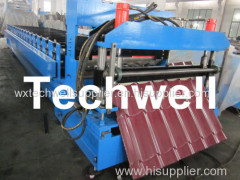 Color Steel Glazed Tile Roll Forming Equipment 5.5 Kw Main Motor Power With PLC Screen Control