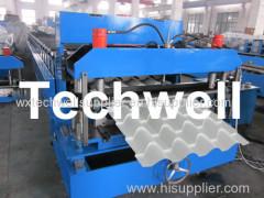 Color Steel Glazed Tile Roll Forming Equipment 5.5 Kw Main Motor Power With PLC Screen Control