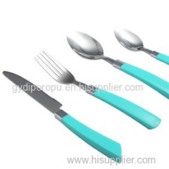 24pices PP Handle Flatware Set