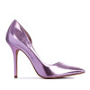 patent leather purple color high heel shoes
