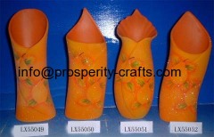 Ceramic Flocking Vase & Flowerpot