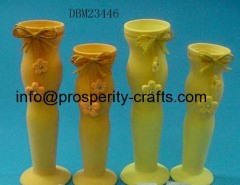 Ceramic Flocking Vase & Flowerpot