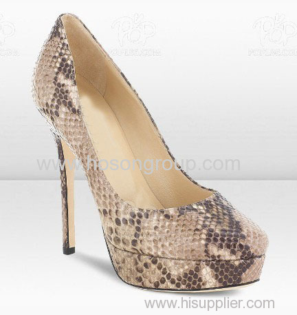 good quality snake texture high heel shoes