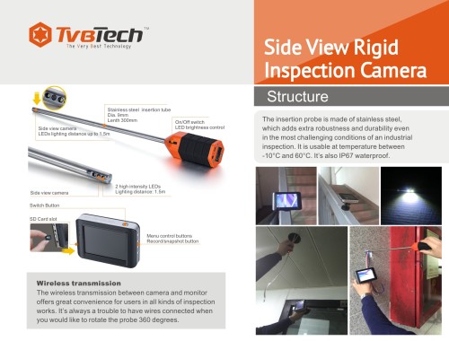 Side View Pipe Inspection camera with DVR Function for Video Input