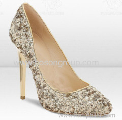 ladies glad polished classic high heel dress shoe with studs
